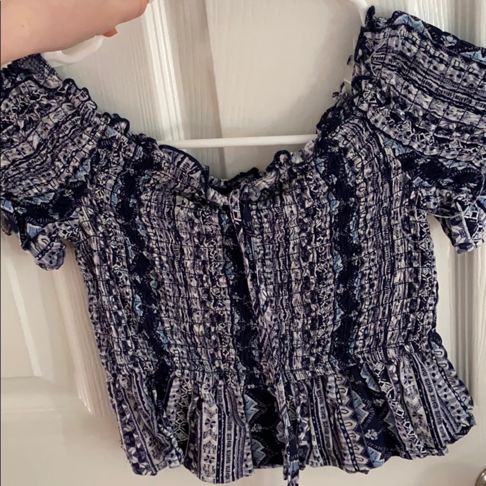 blue crop top